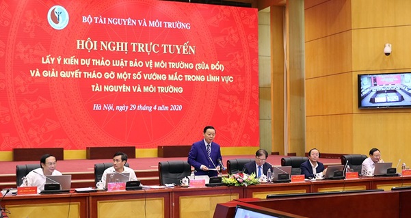Hội nghị trực tuyến  lấy ý kiến dự thảo Luật Bảo vệ môi trường (sửa đổi) và giải quyết tháo gỡ một số vướng mắc trong lĩnh vực tài nguyên và môi trường