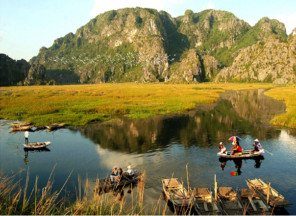Một góc Khu bảo tồn thiên nhiên đất ngập nước Vân Long (Ninh Bình). (Ảnh: Xuân Lâm/nhandan.vn)