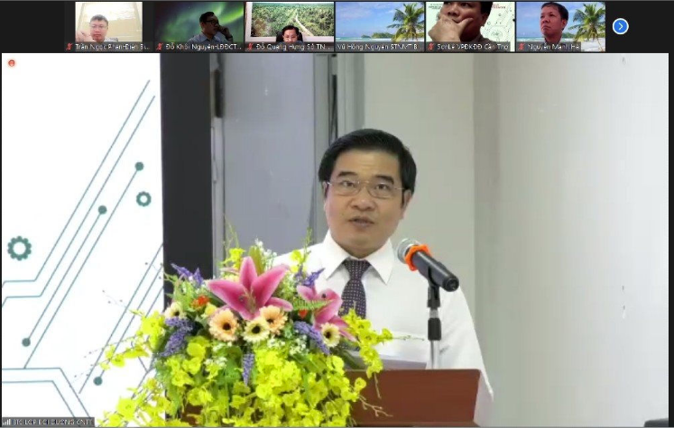 TS. Nguyễn Đức Toàn - Hiệu trưởng Trường Đào tạo, bồi dưỡng cán bộ tài nguyên và môi trường phát biểu tại Lễ khai giảng